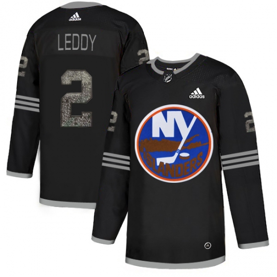 Men's Adidas New York Islanders 2 Nick Leddy Black Authentic Classic Stitched NHL Jersey