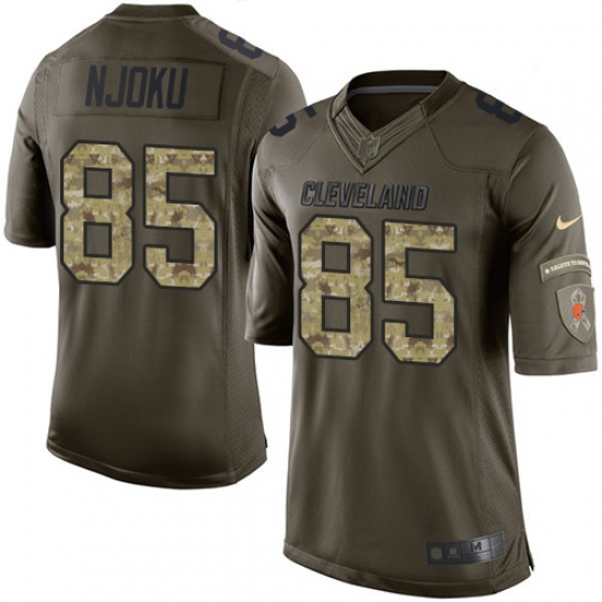 Men's Nike Cleveland Browns 85 David Njoku Elite Green Salute to Service NFL Jersey