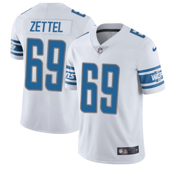 Men's Nike Detroit Lions 69 Anthony Zettel White Vapor Untouchable Limited Player NFL Jersey