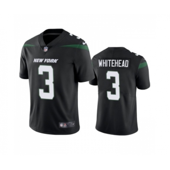 Men\'s New York Jets 3 Jordan Whitehead Black Vapor Untouchable Limited Stitched Jersey