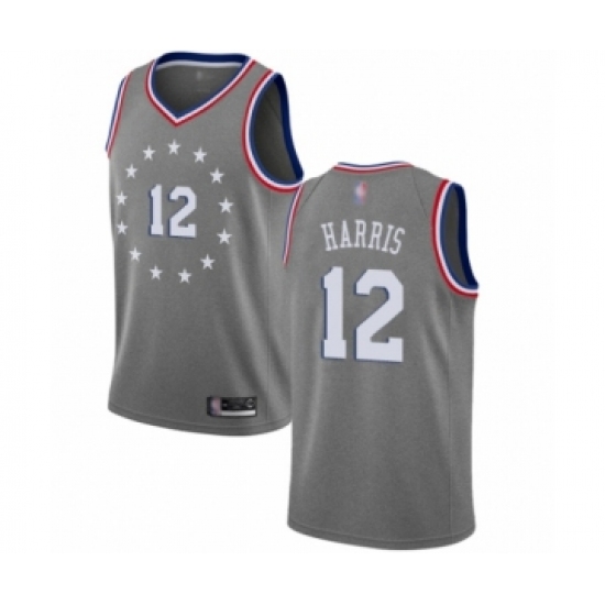 Women's Philadelphia 76ers 12 Tobias Harris Swingman Gray Basketball Jersey - City Edition