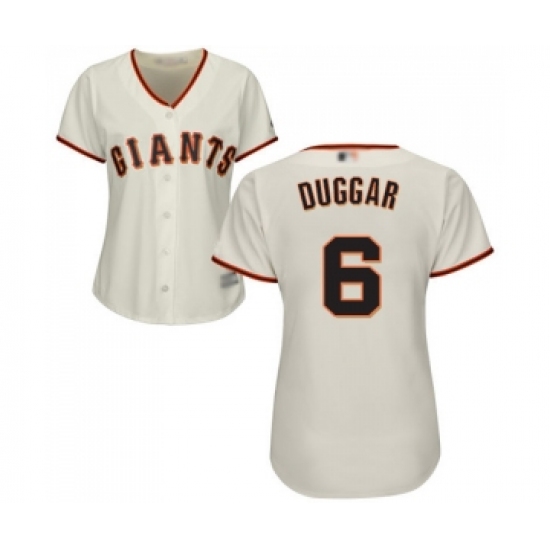 Women's San Francisco Giants 6 Steven Duggar Replica Cream Home Cool Base Baseball Jersey