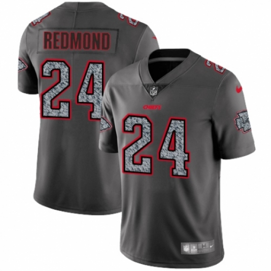 Men's Nike Kansas City Chiefs 24 Will Redmond Gray Static Vapor Untouchable Limited NFL Jersey