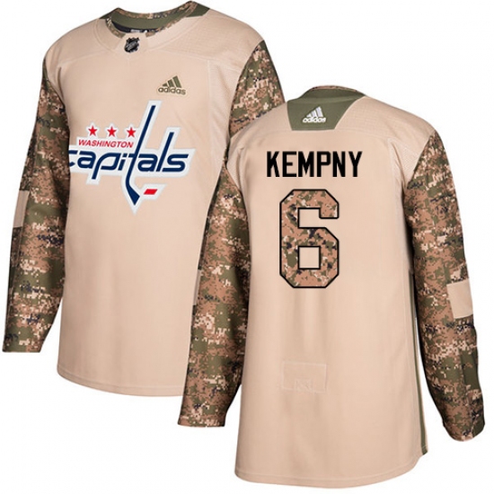 Men's Adidas Washington Capitals 6 Michal Kempny Authentic Camo Veterans Day Practice NHL Jersey