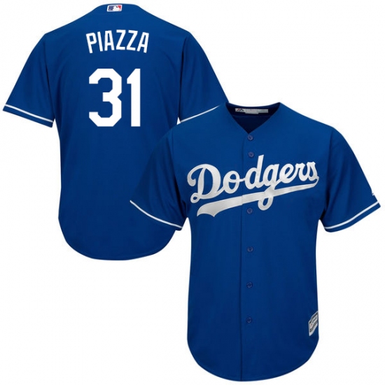 Men's Majestic Los Angeles Dodgers 31 Mike Piazza Authentic Royal Blue Alternate Cool Base MLB Jersey