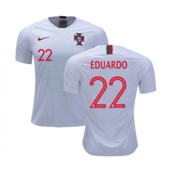 Portugal 22 Eduardo Away Soccer Country Jersey