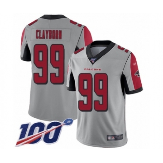Youth Atlanta Falcons 99 Adrian Clayborn Limited Silver Inverted Legend 100th Season Football Jersey