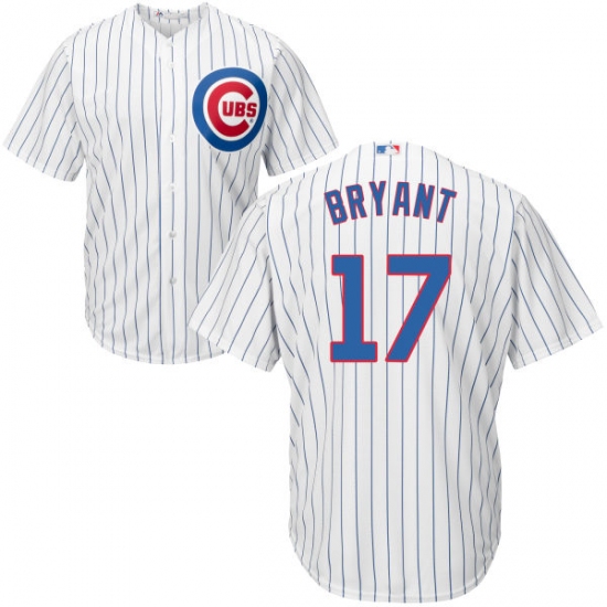 Youth Majestic Chicago Cubs 17 Kris Bryant Authentic White Home Cool Base MLB Jersey