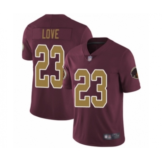 Men's Washington Redskins 23 Bryce Love Burgundy Red Gold Number Alternate 80TH Anniversary Vapor Untouchable Limited Player Football Jersey