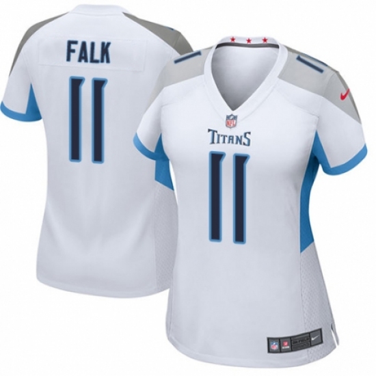 Women's Nike Tennessee Titans 11 Luke Falk Game White NFL Jersey