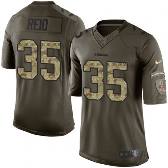 Men's Nike San Francisco 49ers 35 Eric Reid Elite Green Salute to Service NFL Jersey