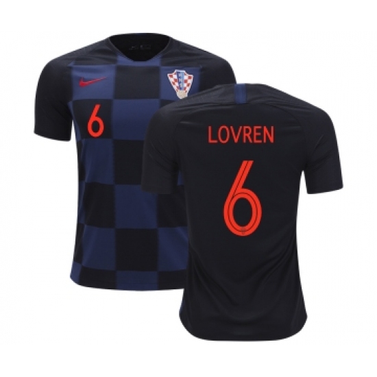 Croatia 6 Lovren Away Kid Soccer Country Jersey