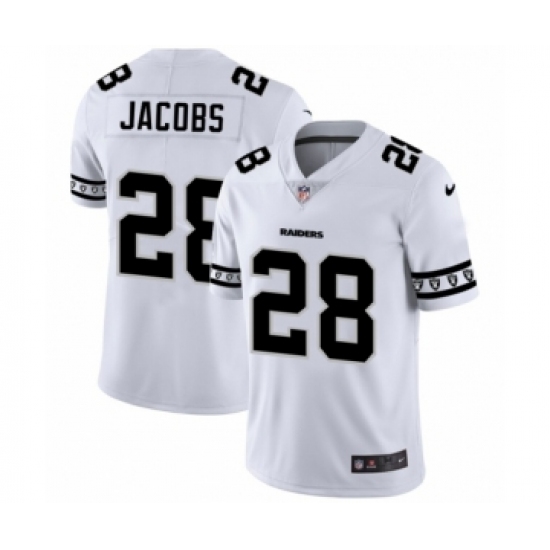 Men's Oakland Raiders 28 Josh Jacobs White Team Logo Cool Edition Jersey