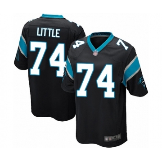 Men's Carolina Panthers 74 Greg Little Game Black Team Color Football Jersey