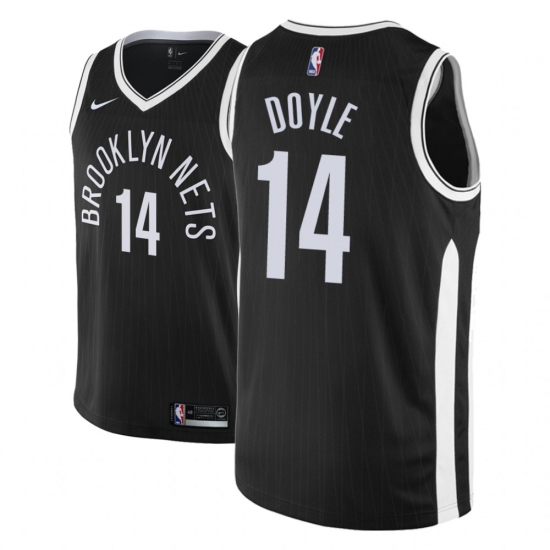 Men NBA 2018-19 Brooklyn Nets 14 Milton Doyle City Edition Black Jersey