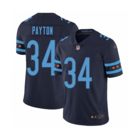 Youth Chicago Bears 34 Walter Payton Limited Navy Blue City Edition Football Jersey