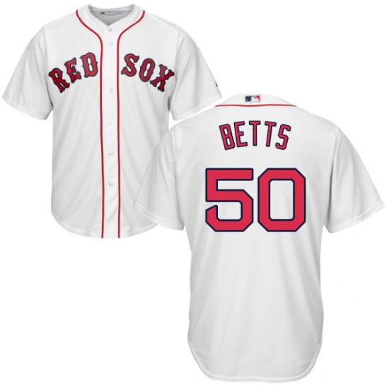 Youth Majestic Boston Red Sox 50 Mookie Betts Authentic White Home Cool Base MLB Jersey