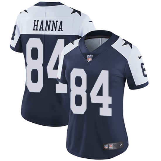 Women's Nike Dallas Cowboys 84 James Hanna Navy Blue Throwback Alternate Vapor Untouchable Limited Player NFL Jersey