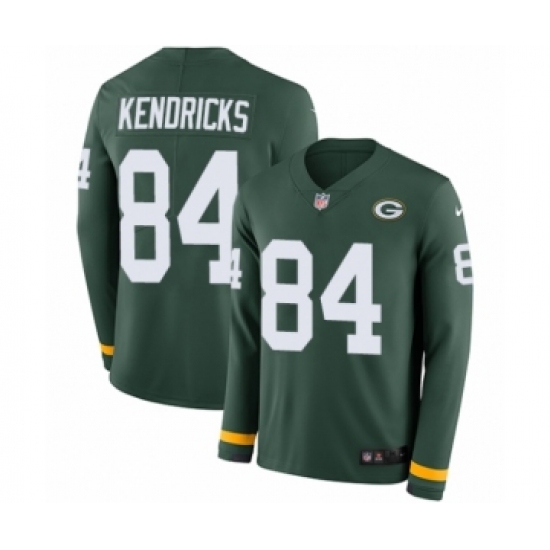 Men's Nike Green Bay Packers 84 Lance Kendricks Limited Green Therma Long Sleeve NFL Jersey