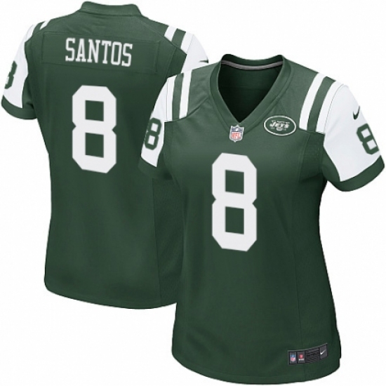 Women's Nike New York Jets 8 Cairo Santos Game Green Team Color NFL Jersey