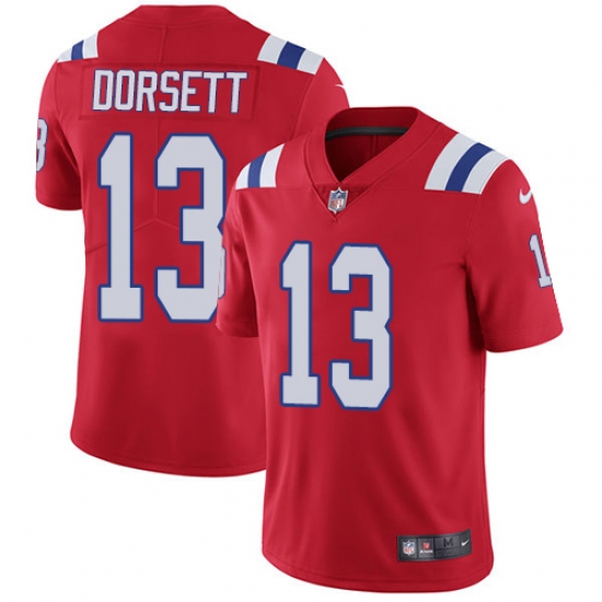 Youth Nike New England Patriots 13 Phillip Dorsett Red Alternate Vapor Untouchable Limited Player NFL Jersey