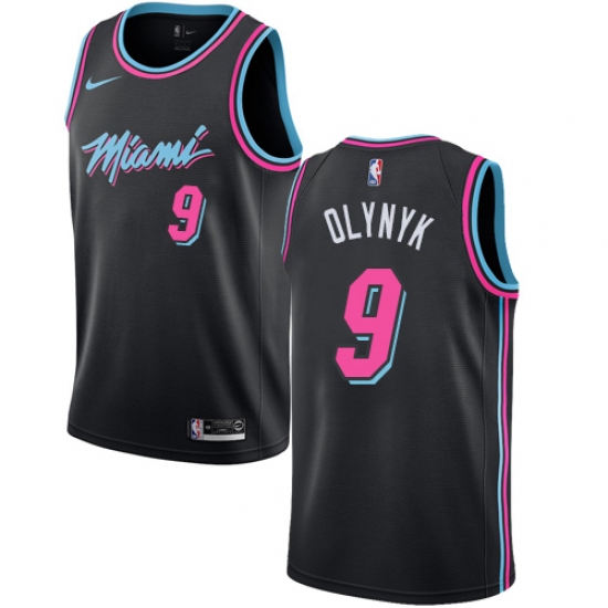 Youth Nike Miami Heat 9 Kelly Olynyk Swingman Black NBA Jersey - City Edition