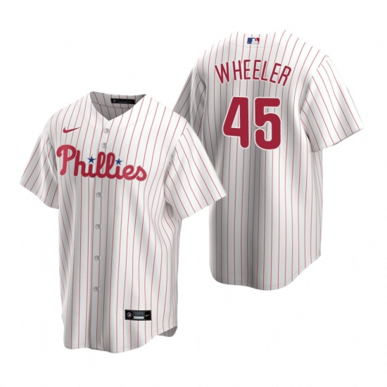 Men's Nike Philadelphia Phillies 45 Zack Wheeler White Home Stitched Baseball Jersey