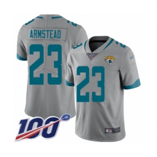 Youth Jacksonville Jaguars 23 Ryquell Armstead Silver Inverted Legend Limited 100th Season Football Jersey