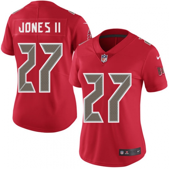 Women's Nike Tampa Bay Buccaneers 27 Ronald Jones II Red Stitched NFL Limited Rush Jersey