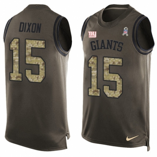 Men's Nike New York Giants 15 Riley Dixon Limited Green Salute to Service Tank Top NFL Jersey