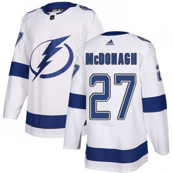 Men's Adidas Tampa Bay Lightning 27 Ryan McDonagh Authentic White Away NHL Jersey