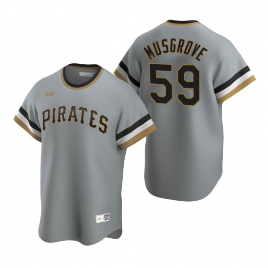 Men's Nike Pittsburgh Pirates 59 Joe Musgrove Gray Cooperstown Collection Road Stitched Baseball Jersey