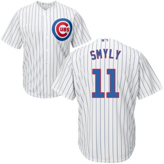 Youth Majestic Chicago Cubs 11 Drew Smyly Replica White Home Cool Base MLB Jersey