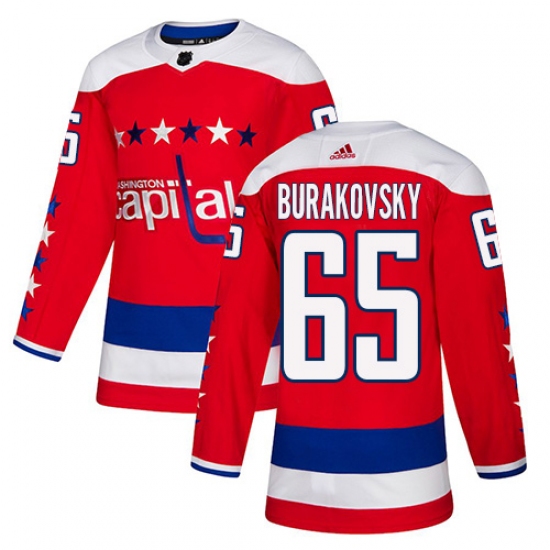 Men's Adidas Washington Capitals 65 Andre Burakovsky Authentic Red Alternate NHL Jersey