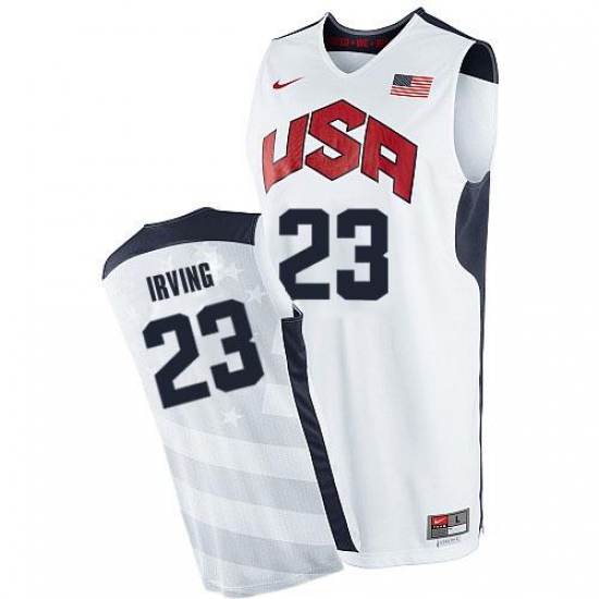 Men's Nike Team USA 23 Kyrie Irving Authentic White 2012 Olympics Basketball Jersey