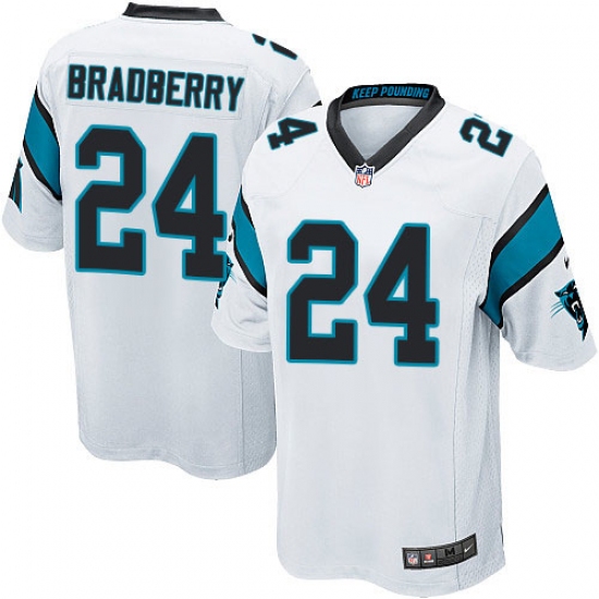 Men's Nike Carolina Panthers 24 James Bradberry Game White NFL Jersey