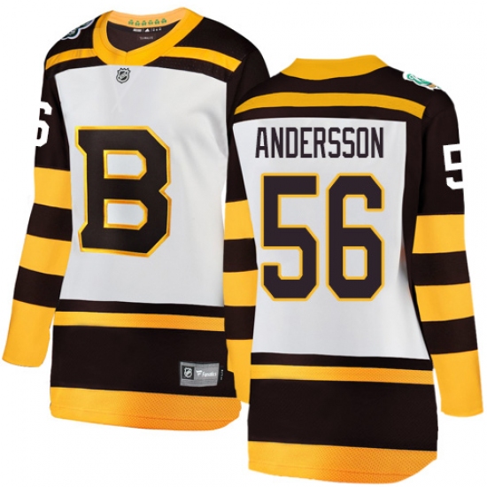 Women's Boston Bruins 56 Axel Andersson White 2019 Winter Classic Fanatics Branded Breakaway NHL Jersey