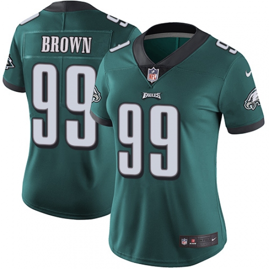 Women's Nike Philadelphia Eagles 99 Jerome Brown Midnight Green Team Color Vapor Untouchable Limited Player NFL Jersey