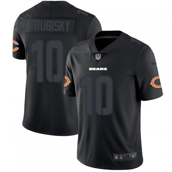 Men's Nike Chicago Bears 10 Mitchell Trubisky Limited Black Rush Impact NFL Jersey