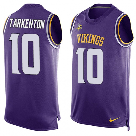 Men's Nike Minnesota Vikings 10 Fran Tarkenton Limited Purple Player Name & Number Tank Top NFL Jersey