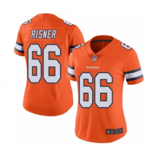 Women's Denver Broncos 66 Dalton Risner Limited Orange Rush Vapor Untouchable Football Jersey