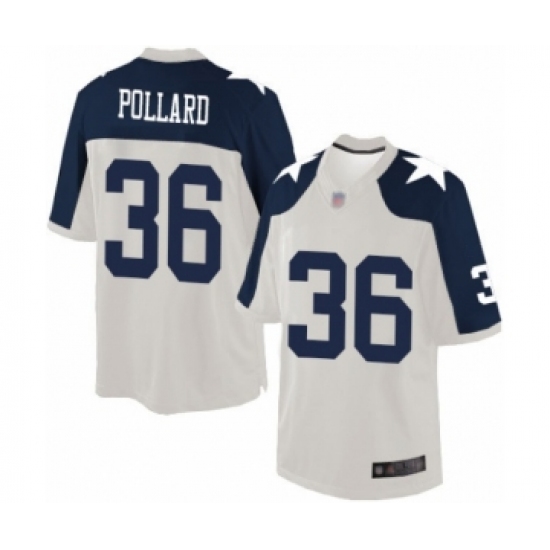 Men's Dallas Cowboys 36 Tony Pollard Limited White Throwback Alternate Football Jersey