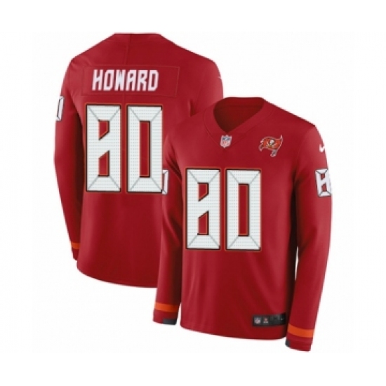 Men's Nike Tampa Bay Buccaneers 80 O. J. Howard Limited Red Therma Long Sleeve NFL Jersey