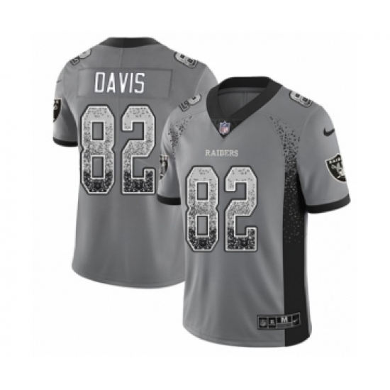 Men's Nike Oakland Raiders 82 Al Davis Limited Gray Rush Drift Fashion NFL Jersey