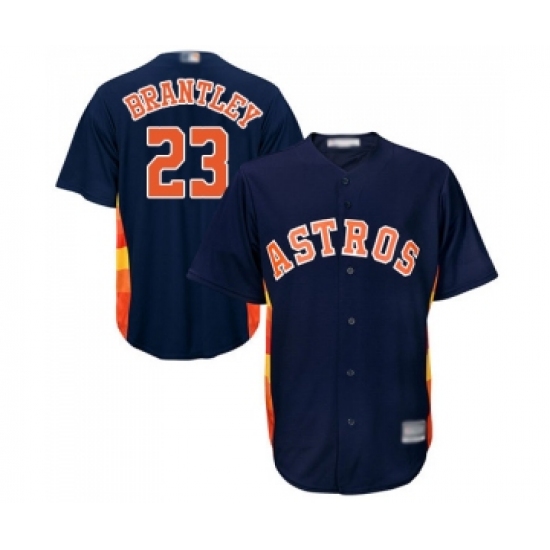 Men's Houston Astros 23 Michael Brantley Replica Navy Blue Alternate Cool Base Baseball Jersey