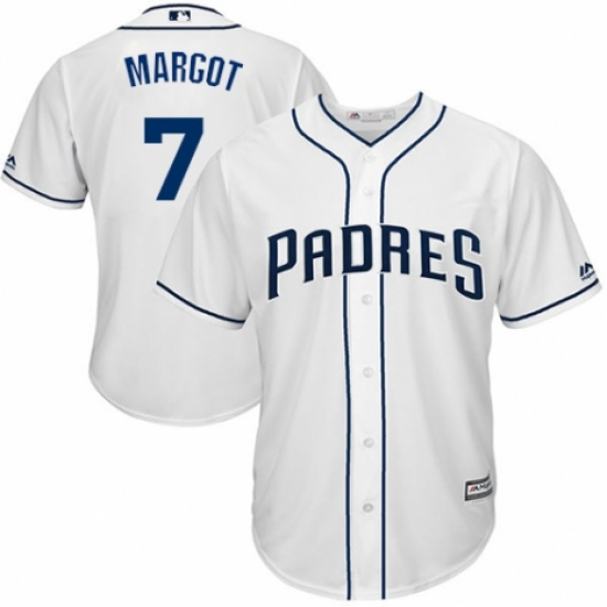 Youth Majestic San Diego Padres 7 Manuel Margot Authentic White Home Cool Base MLB Jersey