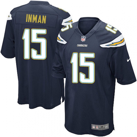 Men's Nike Los Angeles Chargers 15 Dontrelle Inman Game Navy Blue Team Color NFL Jersey