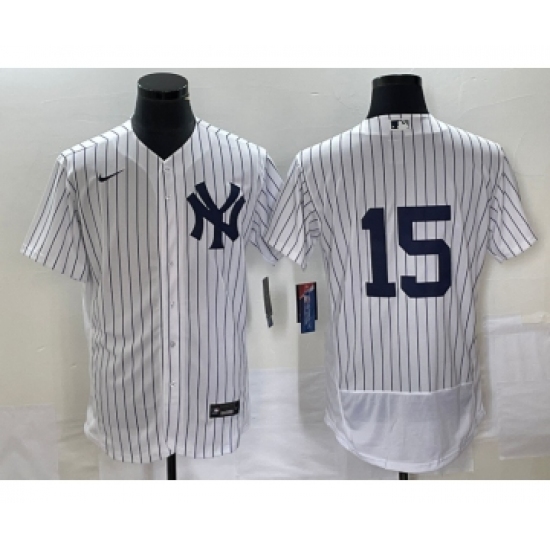 Men's New York Yankees 15 Thurman Munson White Flex Base Stitched Baseball Jersey