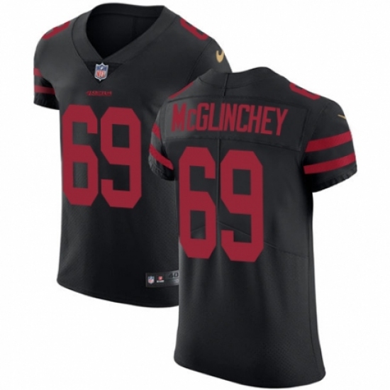 Men's Nike San Francisco 49ers 69 Mike McGlinchey Black Alternate Vapor Untouchable Elite Player NFL Jersey