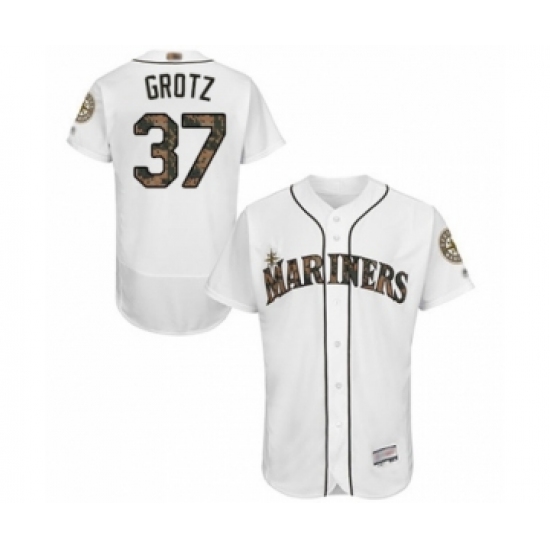 Men's Seattle Mariners 37 Zac Grotz Authentic White 2016 Memorial Day Fashion Flex Base Baseball Player Jersey
